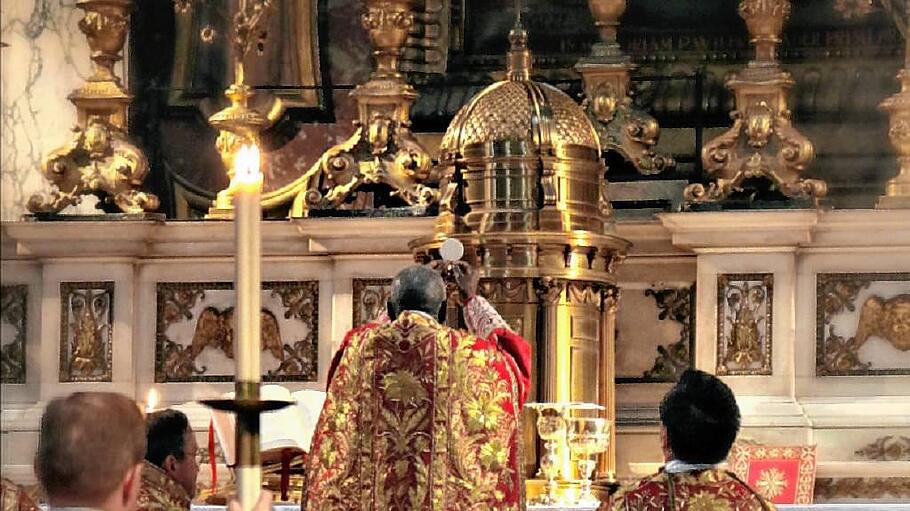 Kardinal Sarah feiert die heilige Messe