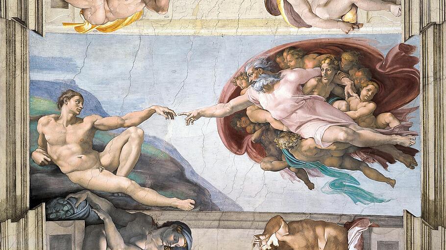Sixtinische Kapelle: Gott-Vater erweckt sein ebenbildliches Geschöpf Adam