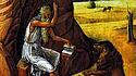 Giovanni Bellini stellte den heiligen Hieronymus bei der geistlichen Schriftlesung in der Wüste dar.