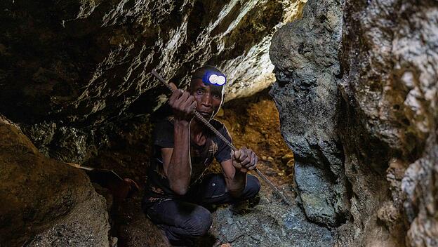 Michel in einer Mine