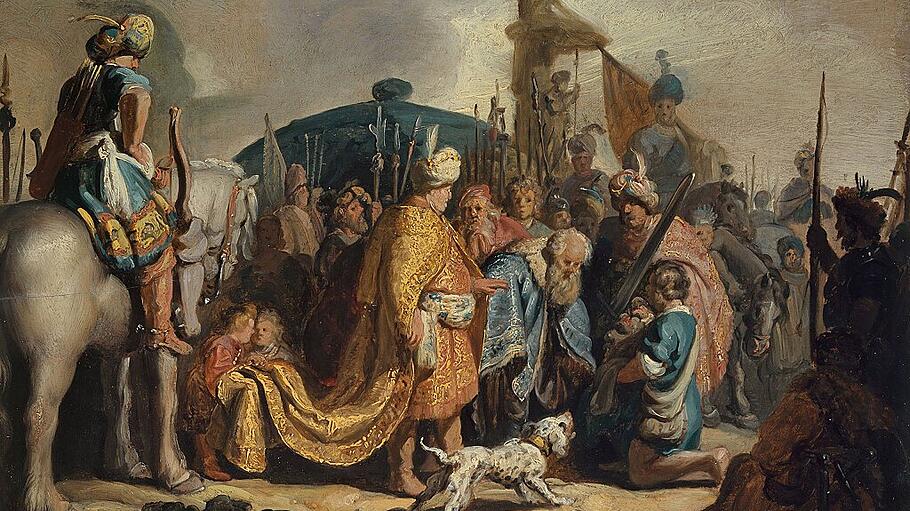 Rembrandt Harmensz. van Rijn; David übergibt Goliaths Haupt dem König Saul; 1627