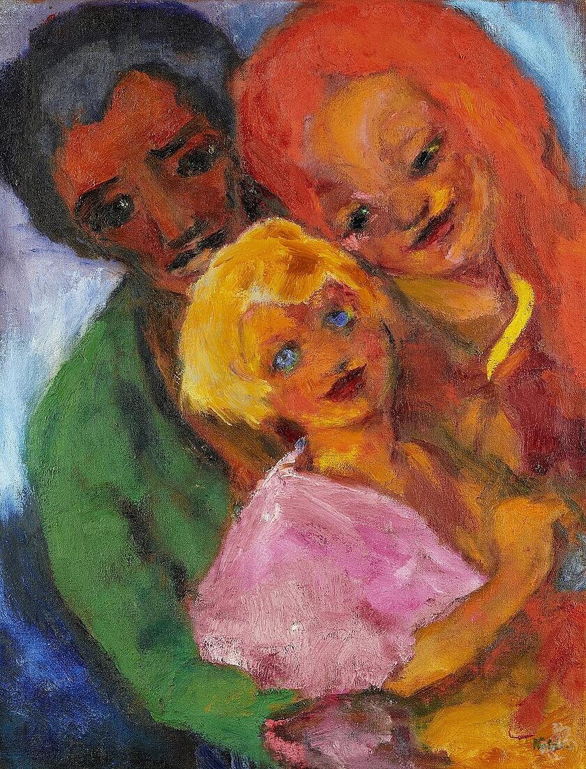 Emil Nolde, &bdquo;Gl&uuml;ckliche Familie&ldquo;, Gem&auml;lde 1947.