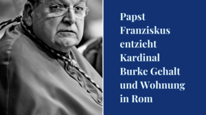 Papst Franziskus entzieht Kardinal Burke Gehalt und Wohnung