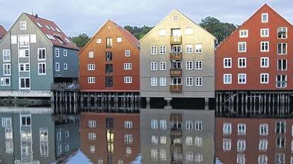Bunte Speicherhäuser in Trondheim