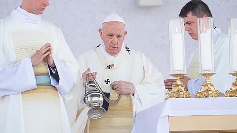 Papst Franziskus bei der Abschlussmesse in Sastin