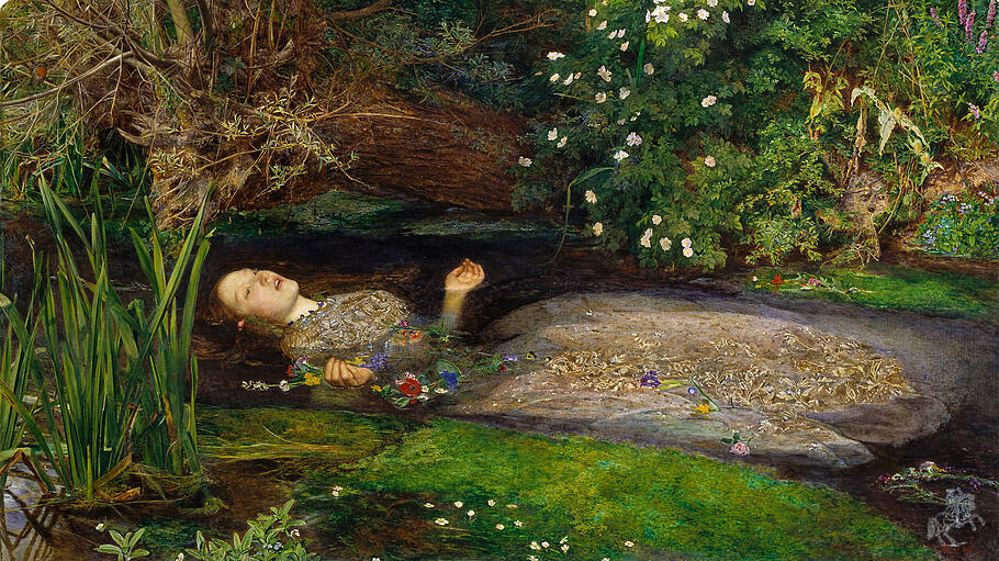 Der frühe Tod von Ophelia, hier dargestellt von John Everett Millais