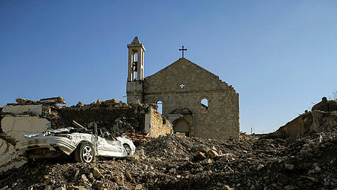 Zerst&ouml;rte katholische Kirche im Libanon, 2025