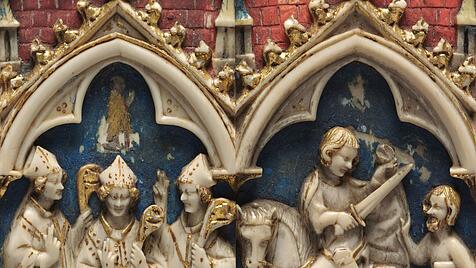 Diptychon mit Szenen aus dem Leben des heiligen Sankt Martin von Tours (Köln, 14. Jahrhundert).