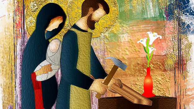 Maria und Josef als abstrakte Darstellung