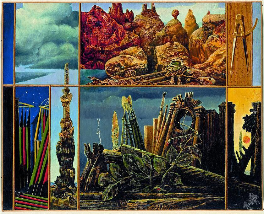 Max Ernst, Gemälde für junge Leute, 1943, Öl auf Leinwand, 60,5 x 76,5 cm, Neue Nationalgalerie – Stiftung Preußischer Kulturbesitz. Schenkung Sammlung Ulla und Heiner Pietzsch an das Land Berlin 2010