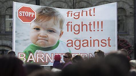 Demonstration gegen die norwegische staatliche Kinderschutzbehörde Barnevernet