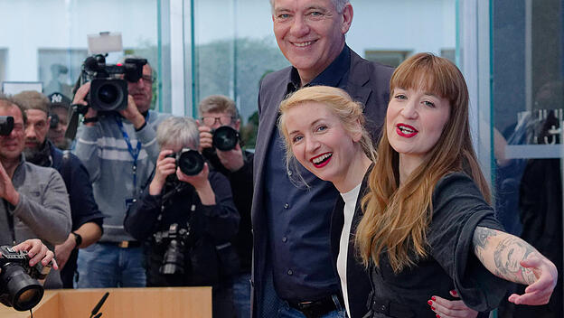 Die Linke und ihr Wahlerfolg: Jan van Aken, Ines Schwerdtner und Heidi Reichinnek