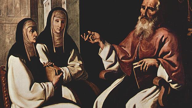 Heilige Paula von Rom mit Tochter und dem Kirchenvater Hieronymus