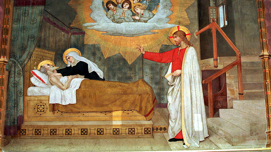 Fresko "Tod des heiligen Josef" von Modesto Faustini in der Basilika des Heiligen Hauses in Loreto