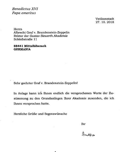 Brief von Benedikt XVI.