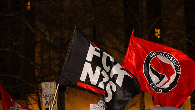 Proteste gegen AfD-Kundgebung in Leonberg, Baden-Württemberg