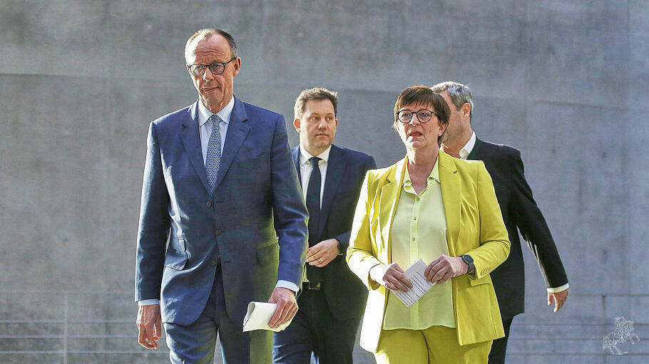 Rot-schwarze Parteichefs Merz, Klingbeil, Esken und Söder