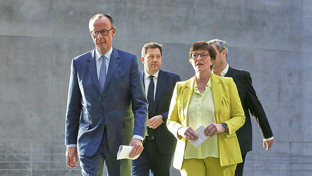 Rot-schwarze Parteichefs Merz, Klingbeil, Esken und Söder