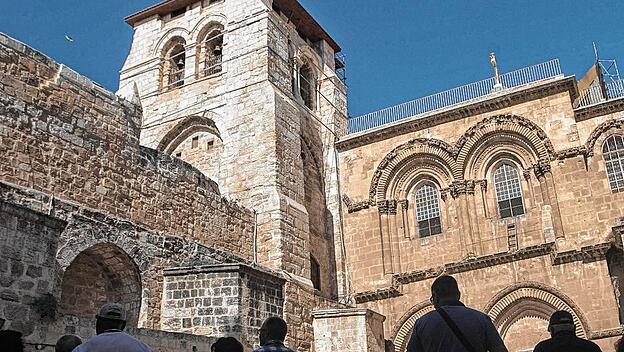 Archaeology work at the tomb of Jesus Christ in the Church of the