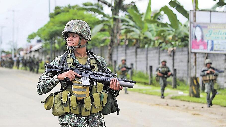 Philippinische Marinesoldat in der Stadt Marawi