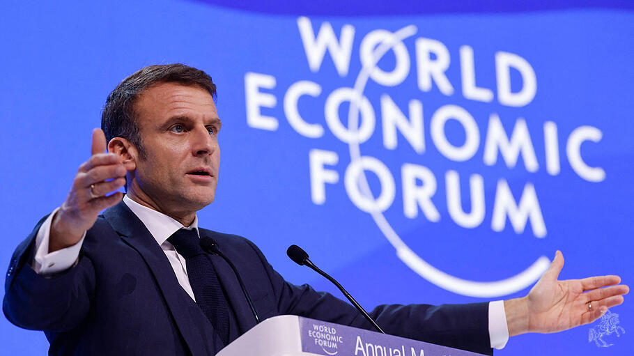 Frankreichs Präsident Macron beim Weltwirtschaftsforum in Davos