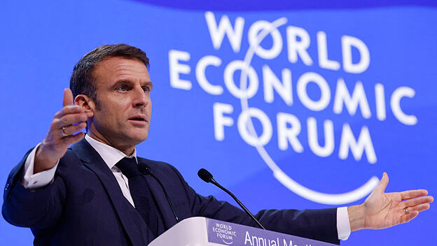 Frankreichs Präsident Macron beim Weltwirtschaftsforum in Davos