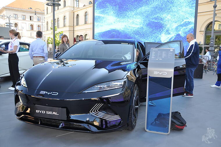 Car of Chinese car company BYD at the IAA Mobility car show in Munich, Germany, September 5, 2023. Chinese carmaker BYD,