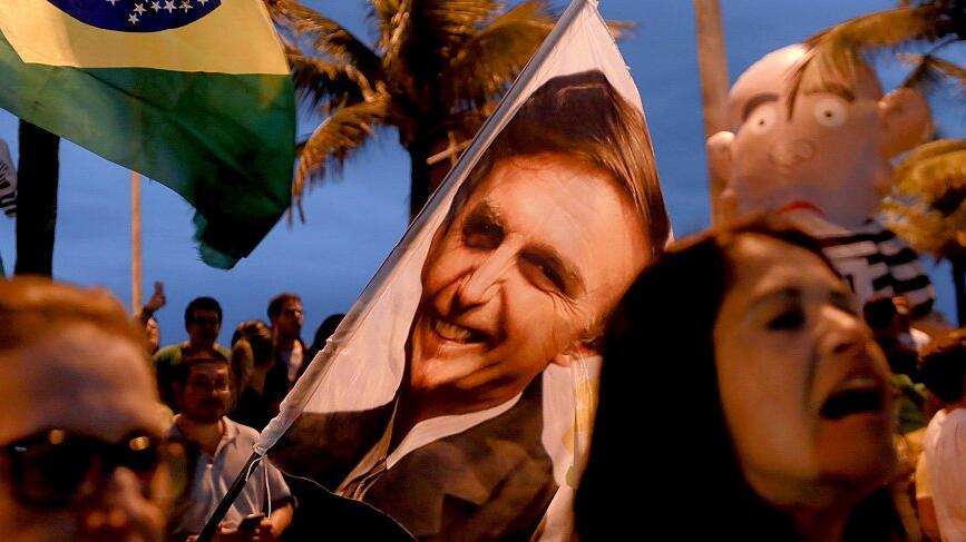 Nach dem Sieg im ersten Wahlgang feierten die Anhänger von Jair Bolsonaro