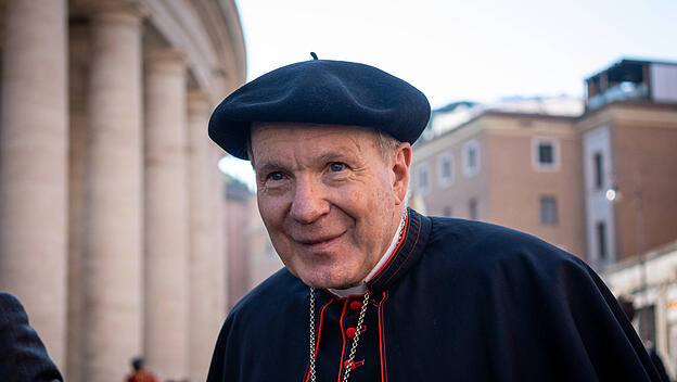 Cardinals arrive for a college of cardinals' meeting at Vatican City, Vatican, on 30 April 2025.