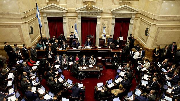 Senatoren nehmen im Parlament von Buenos Aires an einer Sitzung teil.
