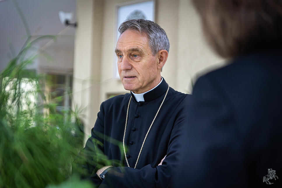 Erzbischof Georg Gänswein in der Nuntiatur in Vilnius, Litauen.