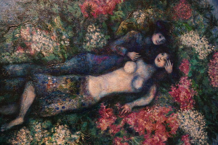 Chagall, Geliebte unter Flieder