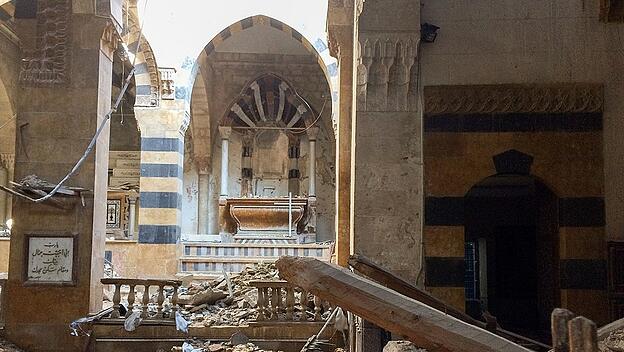 Zerstörte Kirche in Aleppo