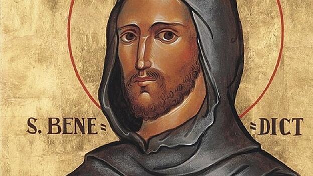 Ikone des heiligen Benedikt,  von Br. Claude Lane OSB
