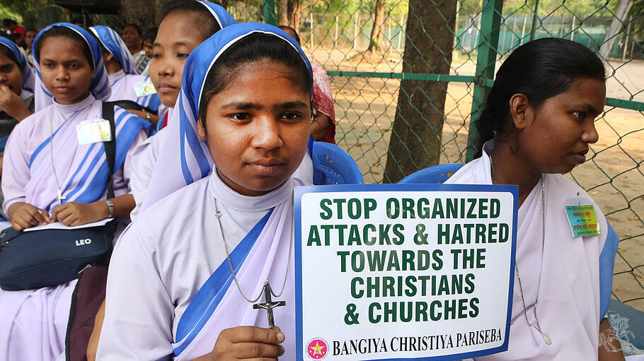 Demonstration von Christen in Indien