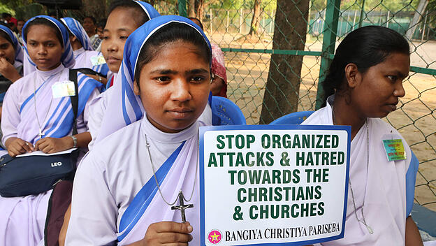 Demonstration von Christen in Indien