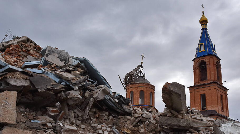 Orthodoxe Kirche in Orikhiv, die von russischen Raketen zerst&ouml;rt wurde