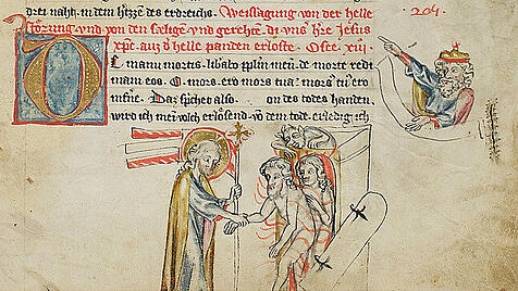 Illustration der anonymen Erst&uuml;bersetzung der Bibel ins Deutsche