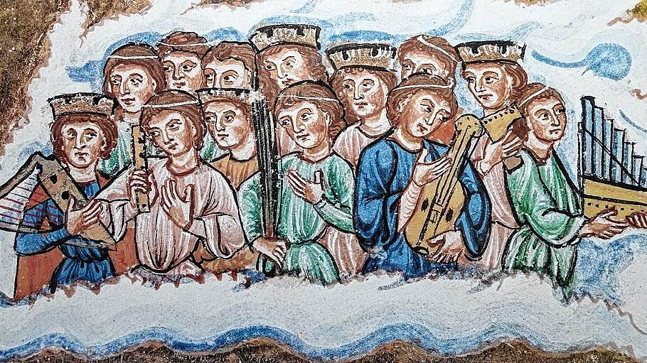 Das Tor zum Heil, Chor der Engel. Aus dem Lucca Codex, 13. Jahrhundert