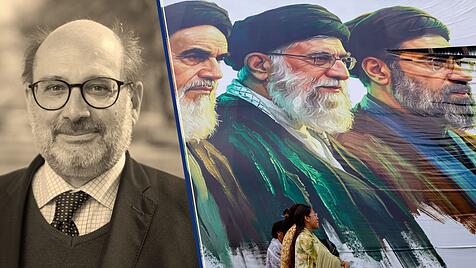 Plakat mit iranischer F&uuml;hrungsdynastie im Kaschmir