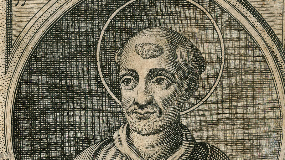 Portrait of Pope St. Pius I, engraving from the Summorum Romanorum Pontificum by Giovanni Giacomo de Rossi, 1675 PUBLICA