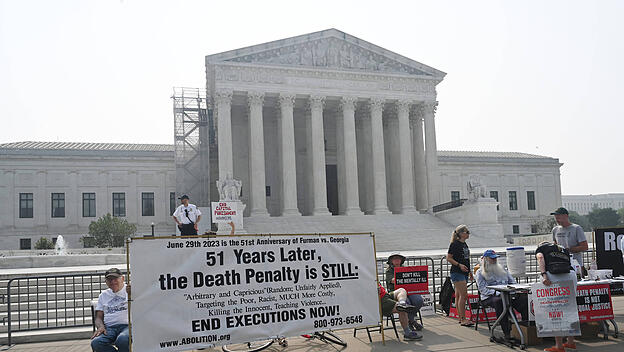 Demonstration gegen die Todesstrafe vor dem US-Supreme-Court