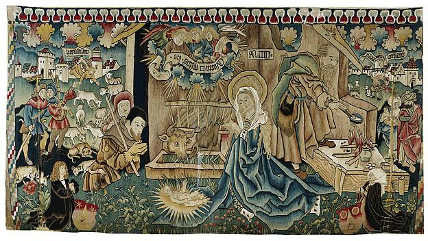 Geburtsszene Christi auf einem Gobelin