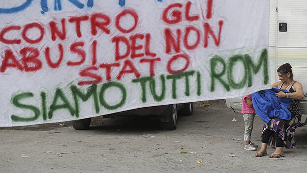 Räumung von Roma Camp in Rom