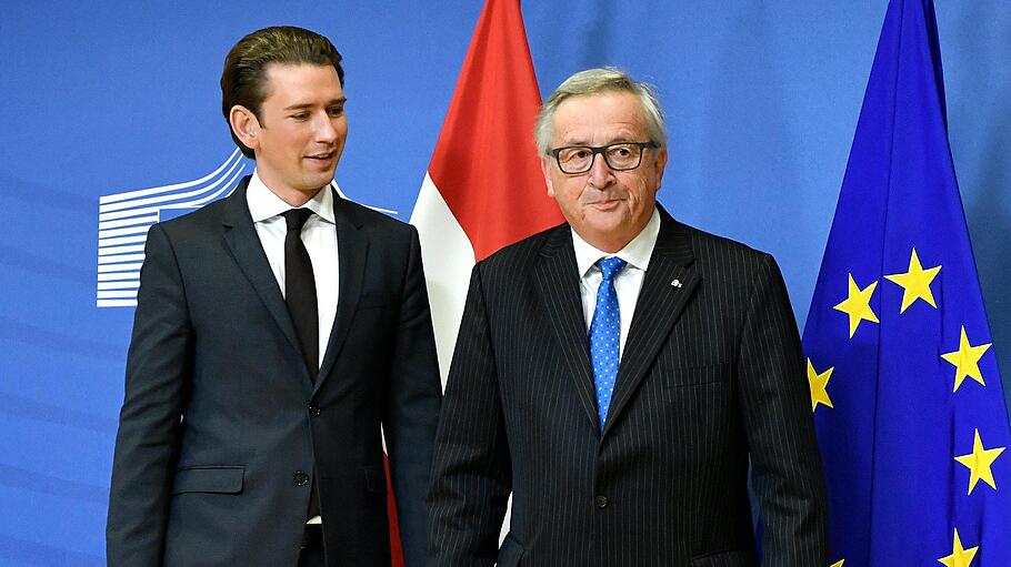 Kurz zu Antrittsbesuch in Brüssel: Sebastian Kurz und Jean-Claude Juncker
