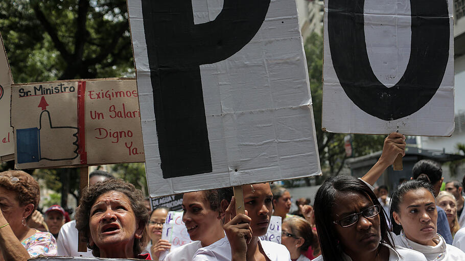 Proteste von Krankenhausmitarbeitern in Venezuela