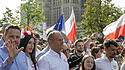 Oppositionsführer Donald Tusk bei Demo gegen die Regierung