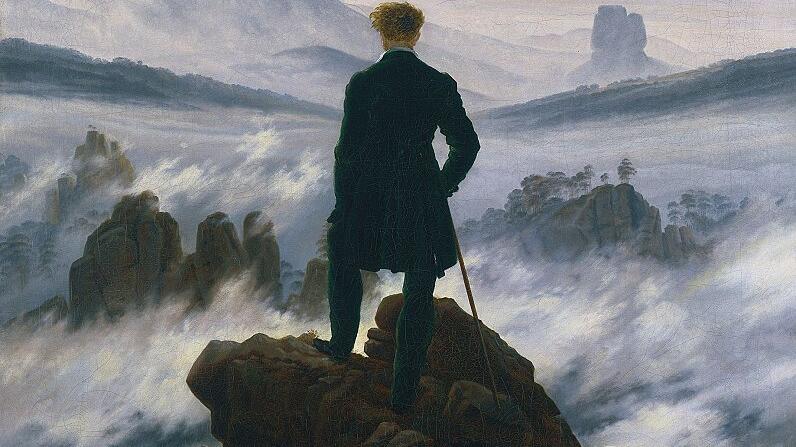 "Wanderer über dem Nebelmeer", Caspar David Friedrich, um 1817