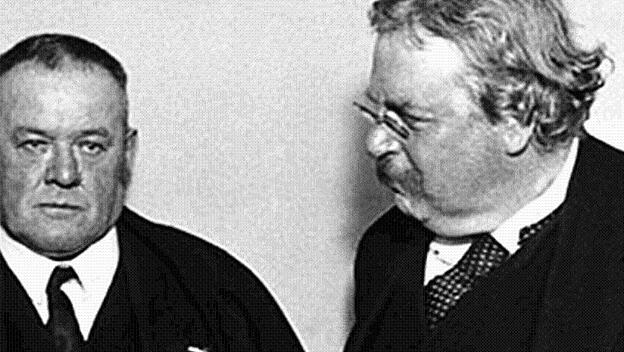 Hilaire Belloc im Gespräch mit G.K Chesterton.