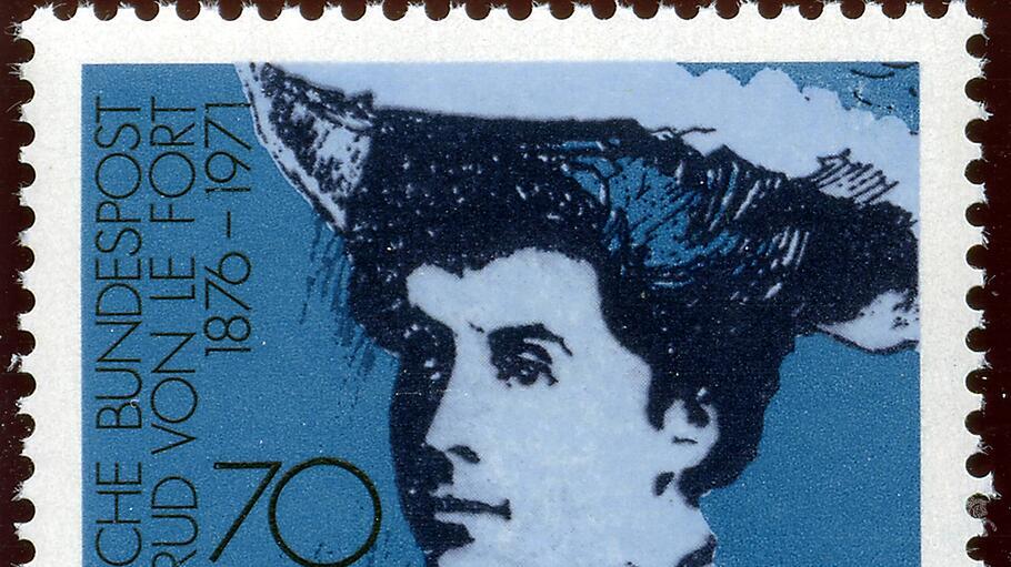 Gertrud von Le Fort auf einer Briefmarke der Deutschen Bundespost über 70 Pfennig aus dem Jahre 1975